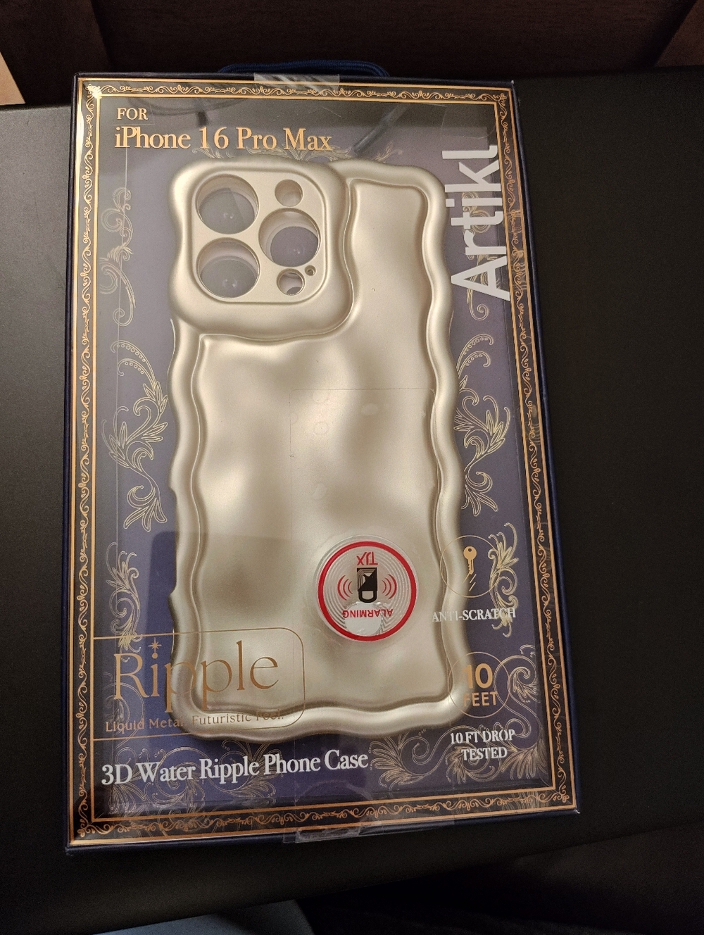Ripple 3D Water Ripple Phone Case for iPhone 16 Pro Max - Pearl White